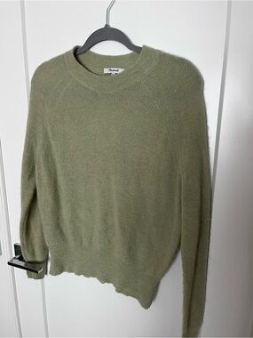 Madewell Alpaca Wool Light Olive Knit Crewneck Sweater